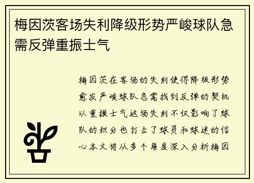 梅因茨客场失利降级形势严峻球队急需反弹重振士气