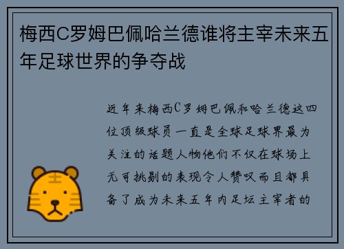 梅西C罗姆巴佩哈兰德谁将主宰未来五年足球世界的争夺战